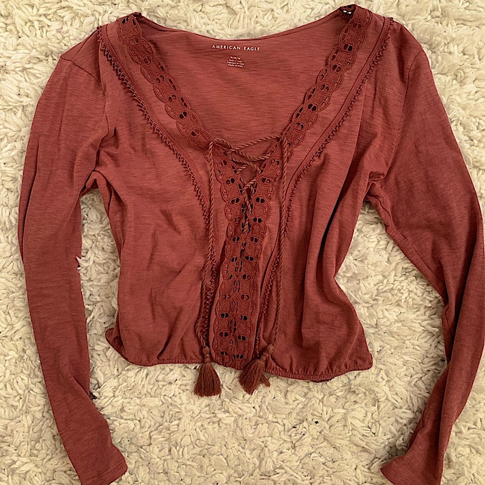 American Eagle Outfitters boho top in rust